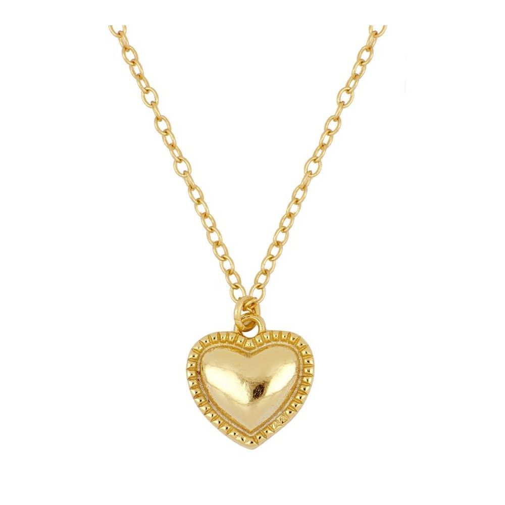 Gargantilla plata corazón Prok 10mm Gargantilla plata corazón Prok 10mm bañada oro