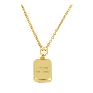Gargantilla plata frase Where is love 13x9mm bañada oro
