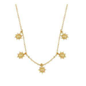 Gargantilla plata mini charms soles 7mm bañada oro