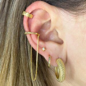 Pendiente Ear cuff aro y cuerda 14mm foto Pendiente Ear cuff foto