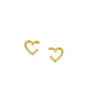 Pendiente ear cuff corazón - Strike 10mm bañada oro