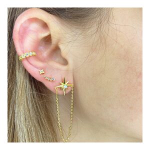 Pendiente ear cuff plata circonitas - Nemo foto