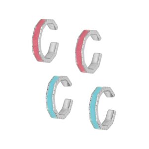 Pendientes Ear cuff aro enamel (2 colores) rodiada Pendientes Ear cuff aro enamel (2 colores) rodiada
