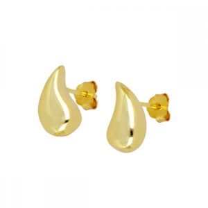 Pendientes plata gota 12x4mm - Goteras bañada oro