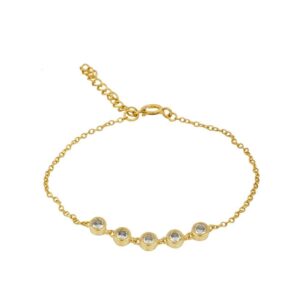 Pulsera plata 5 espejos circonitas
