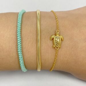 Pulsera plata 925 avalorio charm tortuga foto Pulsera plata 925 avalorio charm tortuga foto