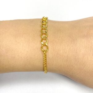 Pulsera plata con dos tipos eslabones foto Pulsera plata con dos tipos eslabones foto