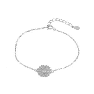 Pulsera plata flor 12mm – Flower rodiada Pulsera plata flor 12mm - Flower rodiada