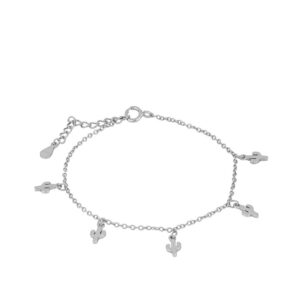 Pulsera plata mini charms cactus rodiada