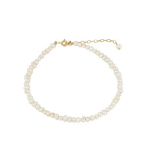 Tobillera perlas 3,5mm plata bañada oro Tobillera perlas 3,5mm plata bañada oro
