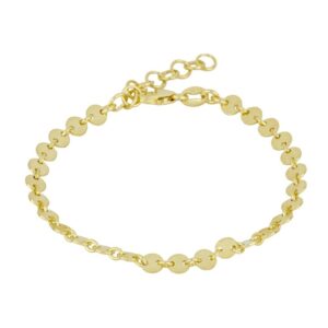 Tobillera plata eslabon y moneda bañada oro