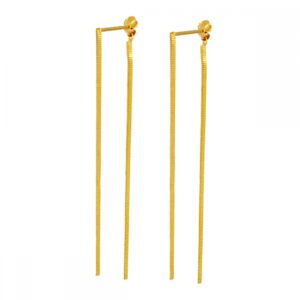 pendientes de plata largos Joy dorados pendientes de plata largos Joy dorados
