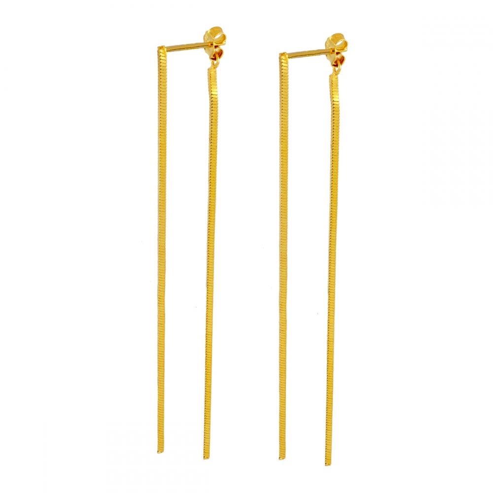 Pendientes largos plata cadena -Joy pendientes de plata largos Joy dorados