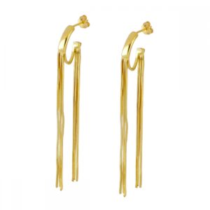 pendientes largos de plata dobles cadenas accent dorados pendientes largos de plata dobles cadenas accent dorados