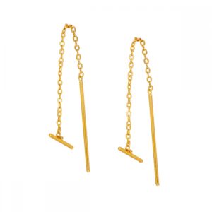 pendientes largos plata refine dorados
