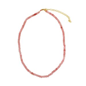 Collar plata curzo rosa claro 2x4mm bañada oro Collar plata curzo rosa claro 2x4mm bañada oro