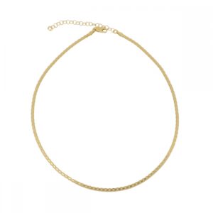 Collar plata eslabón plano 3mm - Ves foto