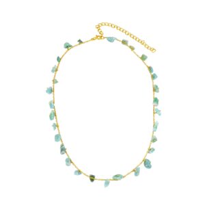Collar plata piedra chip amazonita
