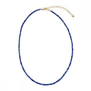 Collar plata piedra cuadrada lapislazuli 2.5mm bañada oro Collar plata piedra cuadrada lapislazuli 2.5mm bañada oro