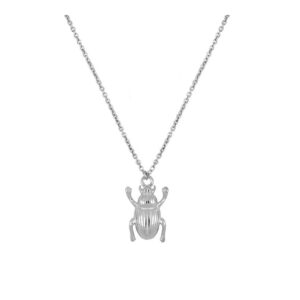 Gargantilla plata escarabajo de la suerte 17x11mm rodiada Gargantilla plata escarabajo de la suerte 17x11mm rodiada
