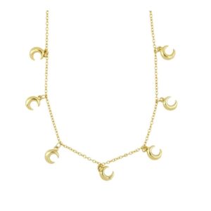 12 joyitas más vendidas en enero 2025 Gargantilla plata mini charms luna 6mm - Moon bañada oro