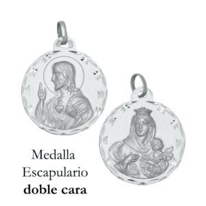 Medalla plata escapulario doble cara 18mm