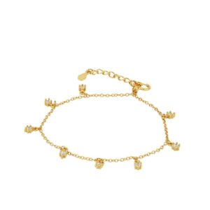 Pulsera plata 925 con colgantes circonitas bañada oro Pulsera plata 925 con colgantes circonitas bañada oro
