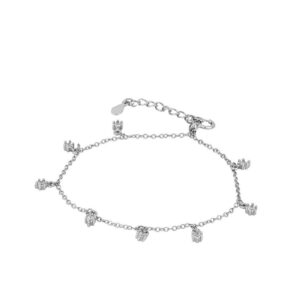 Pulsera plata 925 con colgantes circonitas rodiada