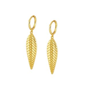 aritos de plata con motivo hoja autum dorados
