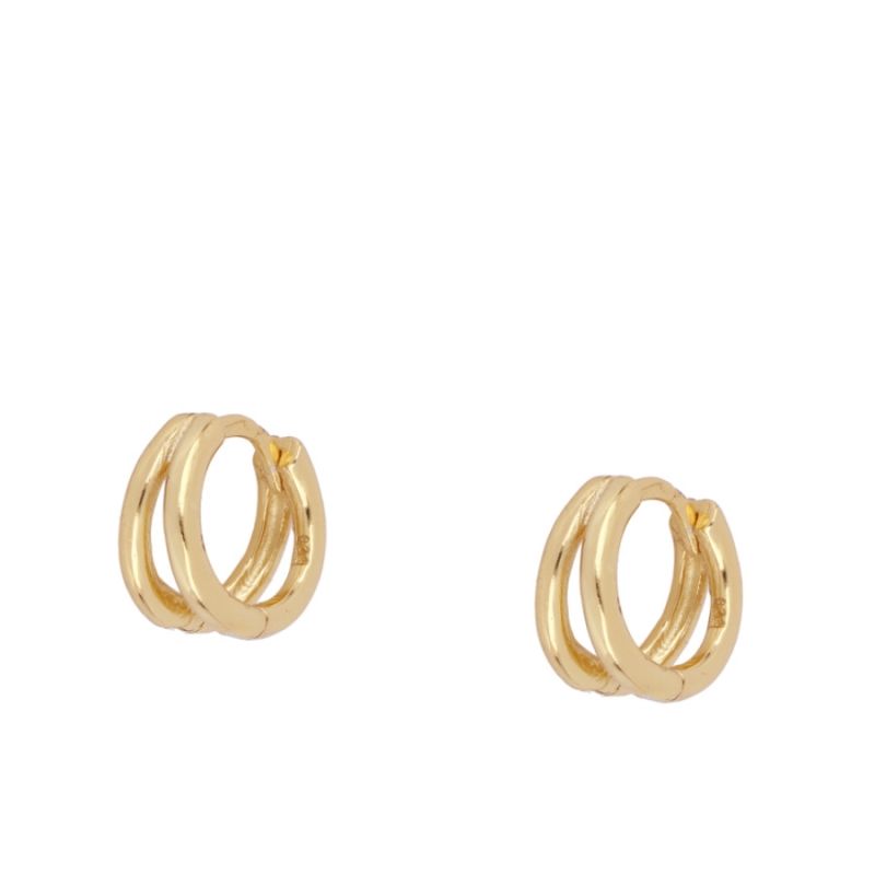 Aros dobles 10 a 20 mm - Dafne aros dobles de plata 11 mm dafne dorado