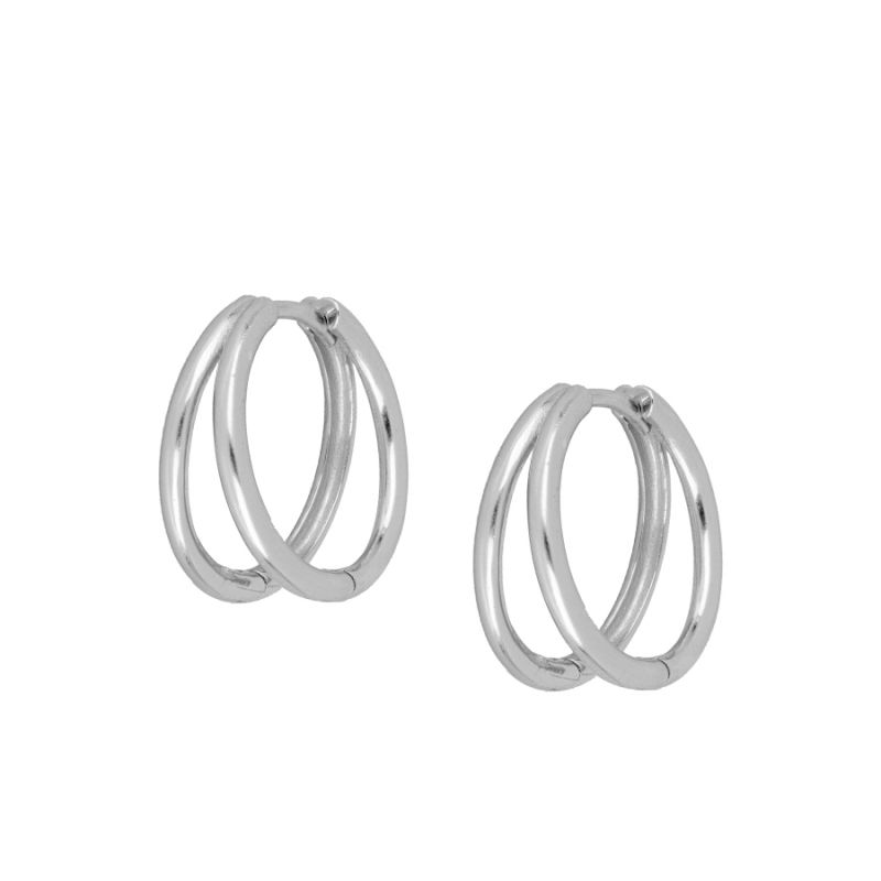 Aros dobles 10 a 20 mm - Dafne aros dobles de plata 20 mm dafne