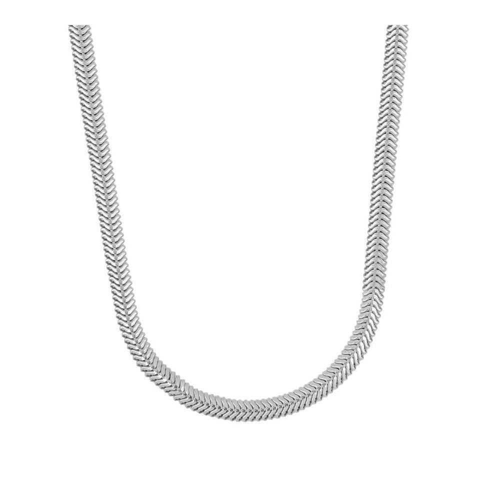 Collar de plata simil piel serpiente - Chloe collar de plata cadena tipo serpiente
