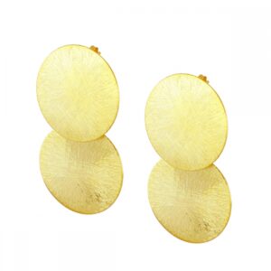 pendientes de plata largos doble circulo dorados pendientes de plata largos doble circulo dorados