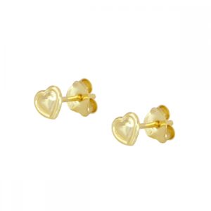 pendientes plata corazon 6mm shine dorado