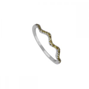 Anillo ondas plata 925 circonitas verde rodiada Anillo ondas plata 925 circonitas verde rodiada