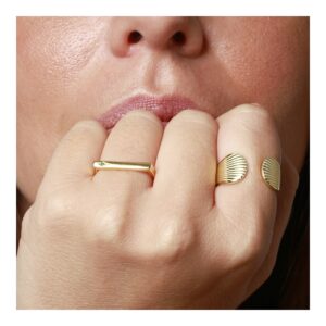 Anillo plano plata circonita verde – Mango foto Anillo plano plata circonita verde - Mango foto