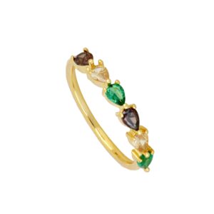 Anillo plata cirocnitas colores 4x3mm - Enel bañada oro
