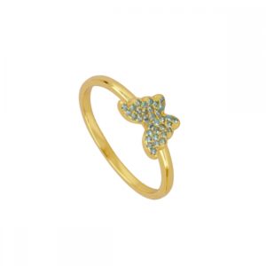 Anillo plata mariposa circonitas 10x7mm bañada oro