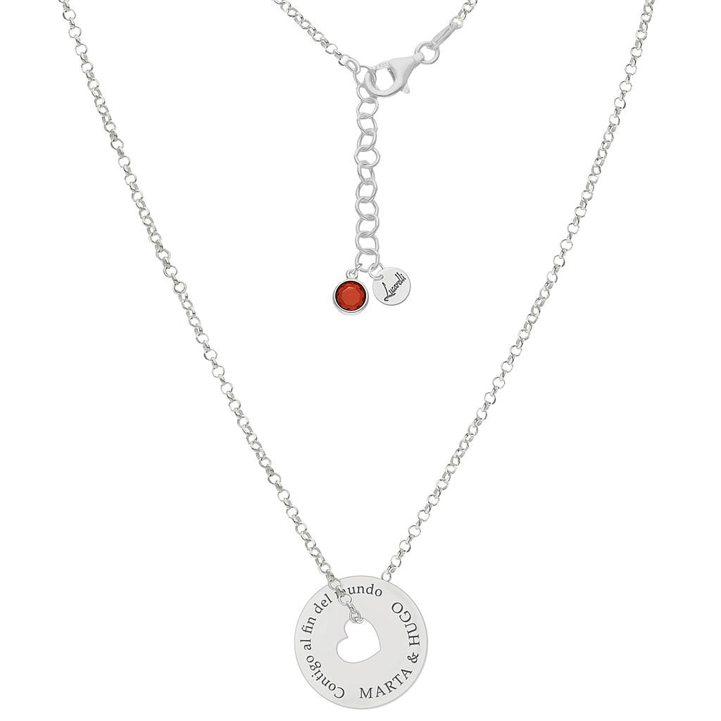 Collar de plata 925 colgante personalizado frase y nombre - Ziva Cadena plata 925 colgante personalizado frase y nombre