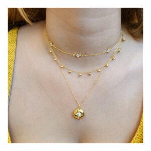 Chokers plata mini charms flores circonitas 6mm foto