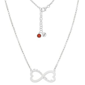 Collar personalizado plata corazones infinito