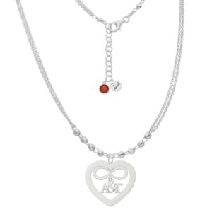 Gargantilla plata colgante corazon + infinito y iniciales