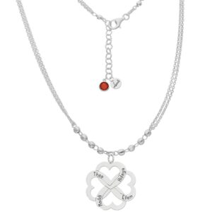 Gargantilla plata personalizable 4 corazones