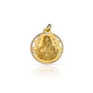 Medalla calada Oro 18kl Virgen del Carmen 16mm