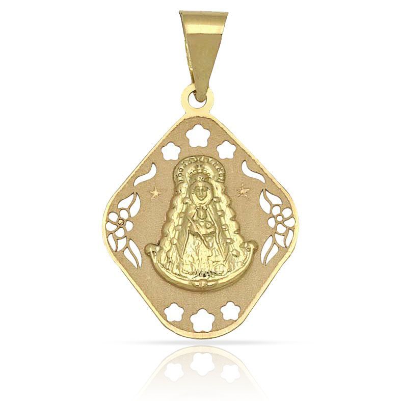 Las medallas de Virgenes más veneradas en España Medalla calada oro 18kl Virgen Rocio 17x22mm