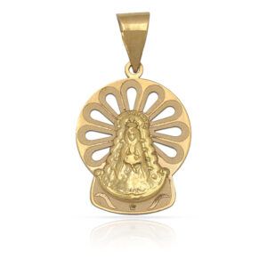 Medalla calada oro 18kl Virgen rocio 20x15mm