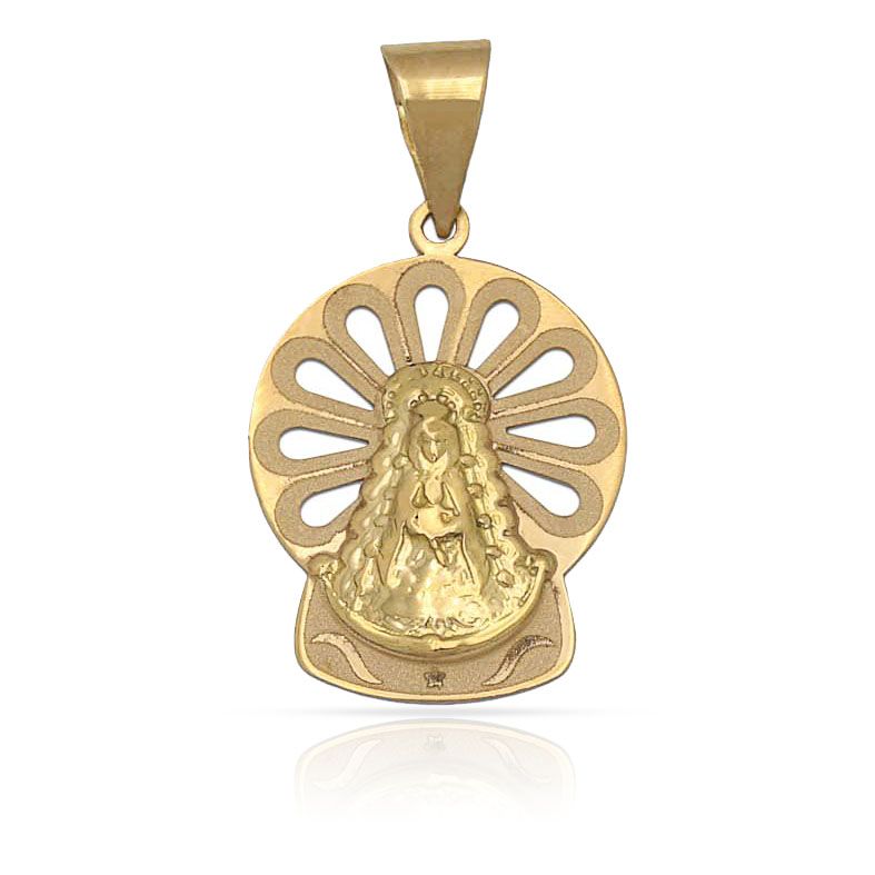 Medalla calada oro 18kl Virgen rocio 20x15mm Medalla calada oro 18kl Virgen rocio 20x15mm