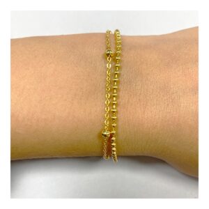 Pulsera doble plata 925 d bolas foto Pulsera doble plata 925 d bolas foto