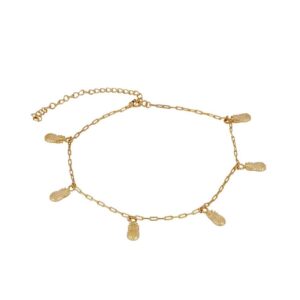 Tobillera plata mini charms piñas 8x5mm bañada oro Tobillera plata mini charms piñas 8x5mm bañada oro