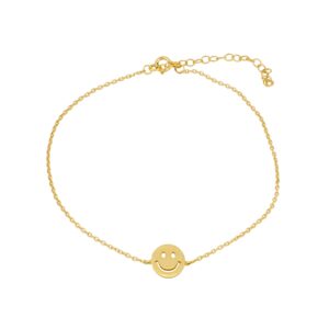 Tobillera plata motivo smile 10mm bañada oro Tobillera plata motivo smile 10mm bañada oro